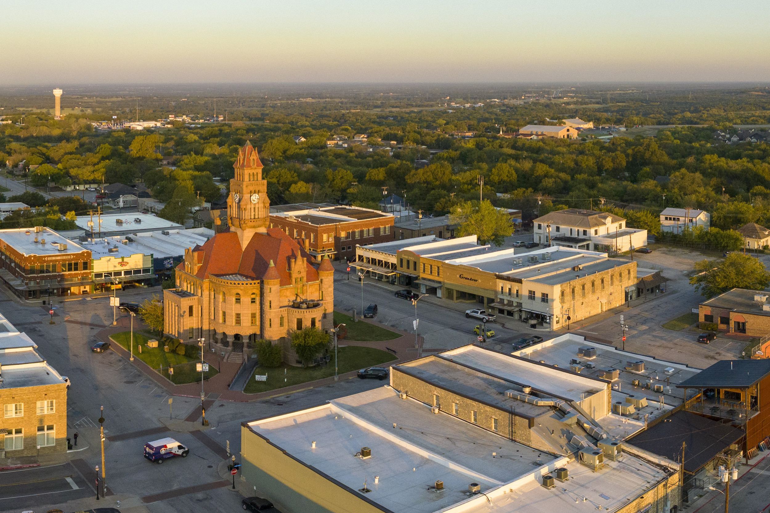 aerial view of downtown decatur